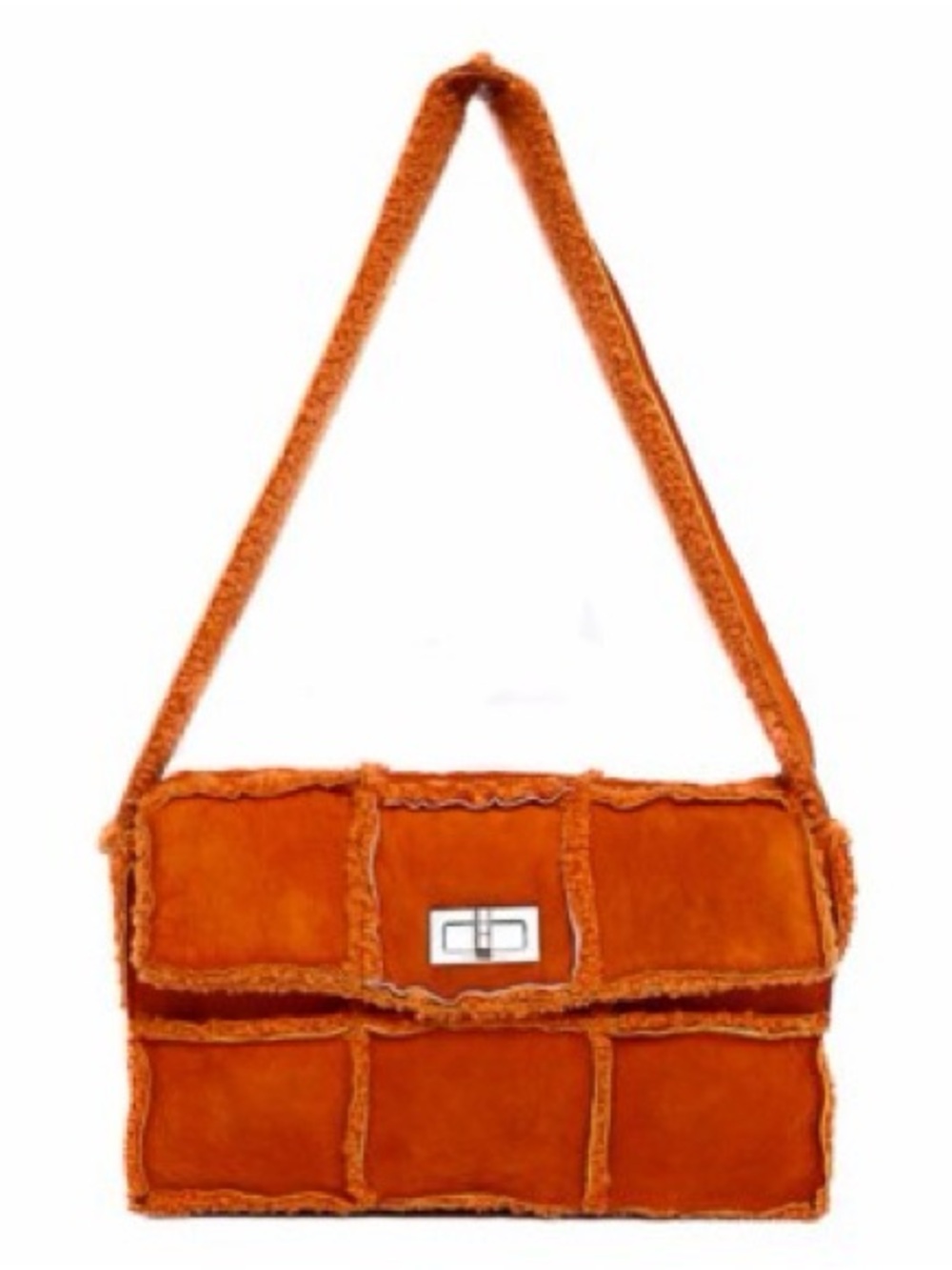 CHANEL Orange Mouton Shoulder Bag